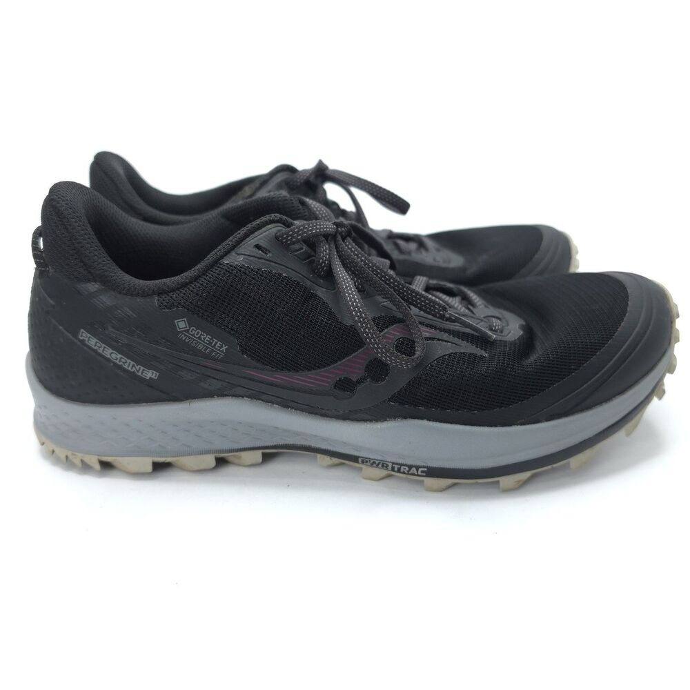 Saucony Peregrine 12 Womens Size 9 Trail Running Shoes Black Low Top Sneakers
